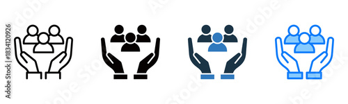 Support icon multiple style vector illustration