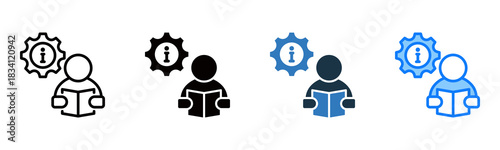 User Manual icon multiple style vector illustration