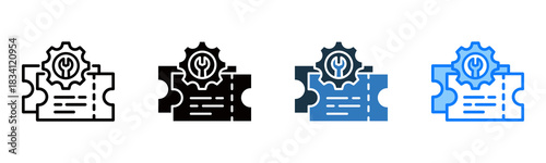 Support Ticket icon multiple style vector illustration