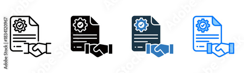 Service Level Agreement icon multiple style vector illustration