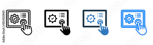 Self Service icon multiple style vector illustration
