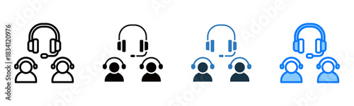 Call Handling icon multiple style vector illustration
