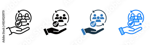 Customer Retention icon multiple style vector illustration