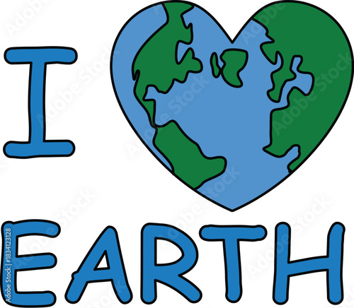 I Love Earth Concept (Planet in Heart Shape)