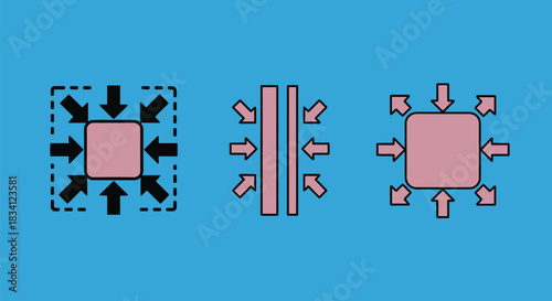 Compression arrows vector illustration graphic design concept art