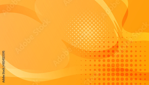 Minimalist banner. Orange and yellow with halftone gradient. creative EPS 10