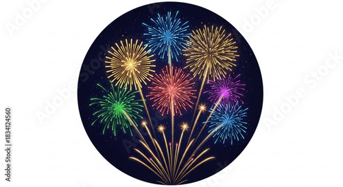 A vibrant display of colorful fireworks exploding in the night sky illuminating the darkness with streaks of light and sparks perfect for celebrations and festive occasions