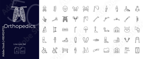 Orthopedics Line Editable Icons set