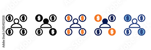 Income Icon Set With Multiple Styles Vector Illustration