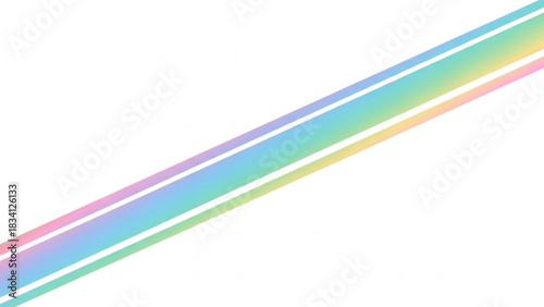 Soft pastel rainbow gradient diagonal stripe design featuring subtle thin white lines on a pristine background, creating a modern and vibrant abstract banner or backdrop.