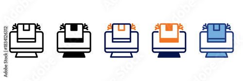 Digital Product Icon Set With Multiple Styles Vector Illustration