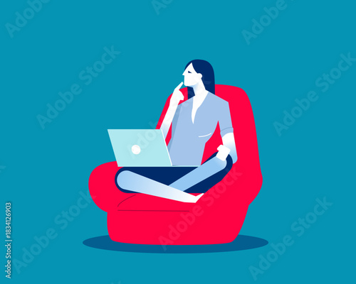 Relax concept.Thoughtful people on the sofa