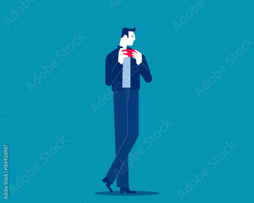 Sochial networks. Man looking smarthphone screen