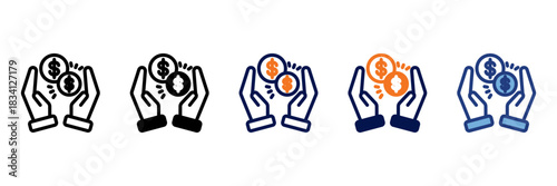 Crowdfunding Icon Set With Multiple Styles Vector Illustration