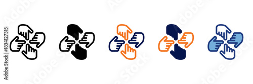 Partnership Icon Set With Multiple Styles Vector Illustration