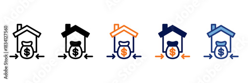 Rent Icon Set With Multiple Styles Vector Illustration