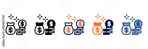 Bonus Icon Set With Multiple Styles Vector Illustration