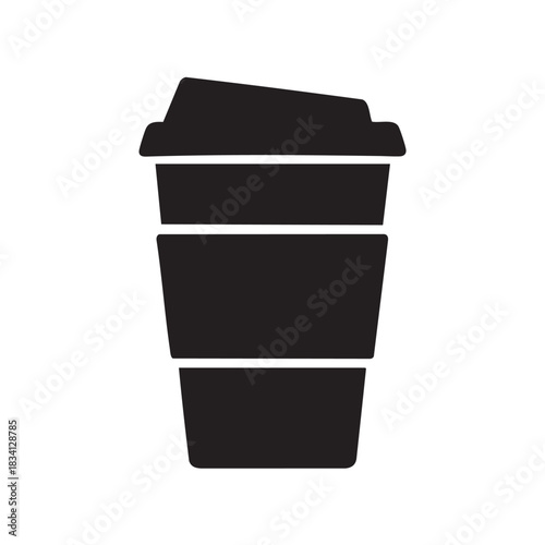Disposable coffee cup vector isolated on white background for sign and print design cafe