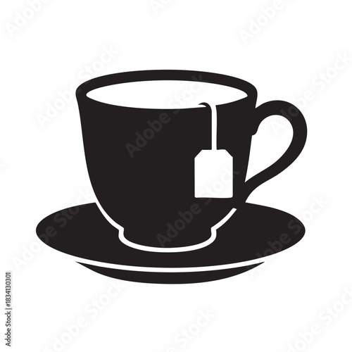 Cup of tea vector illustration design with tea bag isolated on white background for cafe