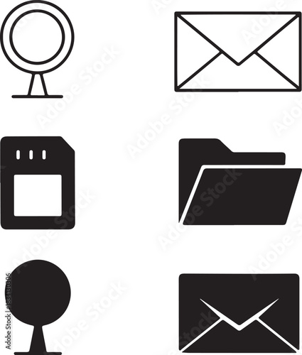 office icon vector icon of file folder memory card inbox