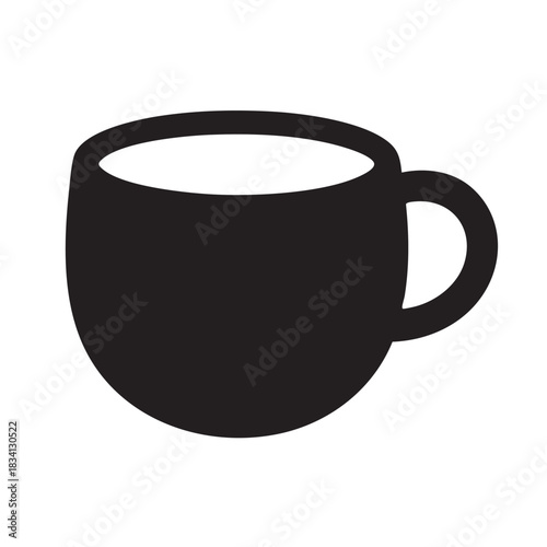 Cup of coffee illustration simple hot drink in dark color coffee break for refreshment