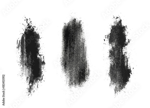 Set of black and white ink splatter textures for creative backgrounds
