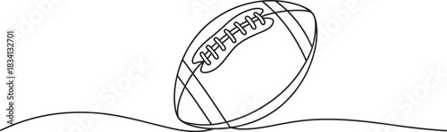 Line Art Illustration of an American Football with a Simple, Minimalist Style