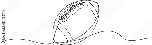 Minimalist American Football Continuous Line Drawing Illustration