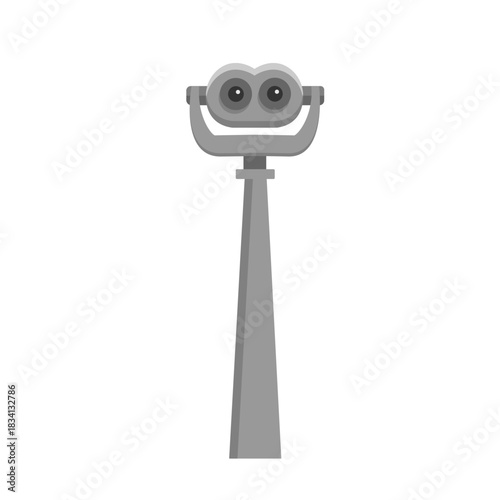 Tower viewer binocular isolated on whute background.  Coin operated binocular. Vector stock