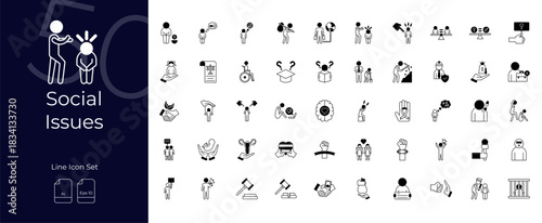 Social Issues Duotone Editable Icons set