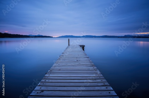 Wallpaper Mural Twilight pier moment caught as fading pastel light drifts softly across still reflections Torontodigital.ca