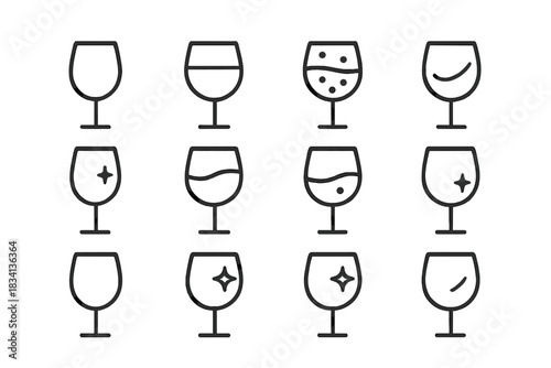 Night Sky Icons. Night sky holiday journey. Filled icon set of night sky holiday journey: sleigh in motion,