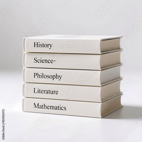 a hardcover book neatly stacked on a white background