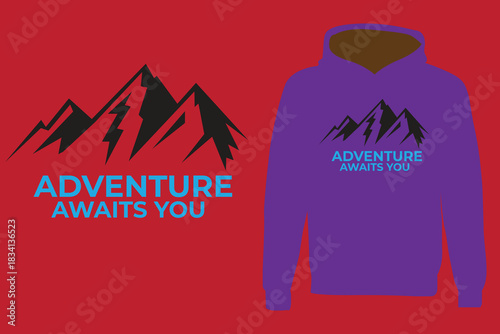 Sharp mountain adventure apparel design.