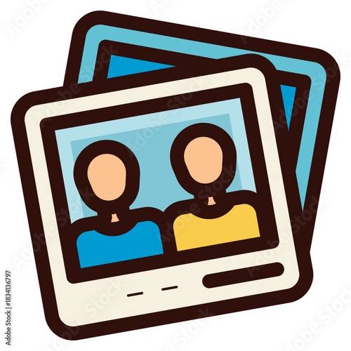 couple on photograph icon illustration