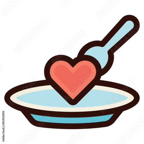 romantic dinner icon illustration