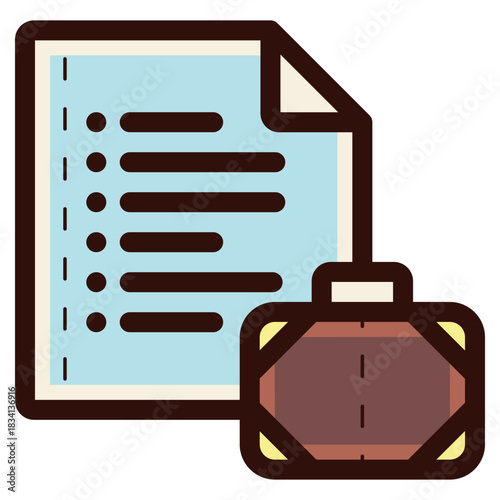 travel itinerary plan icon illustration