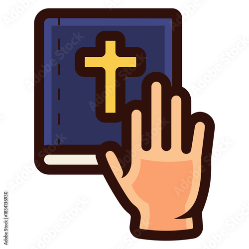 take oath on the bible icon illustration