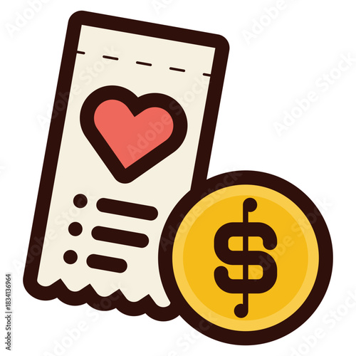 wedding expenses in dollar currency icon illustration