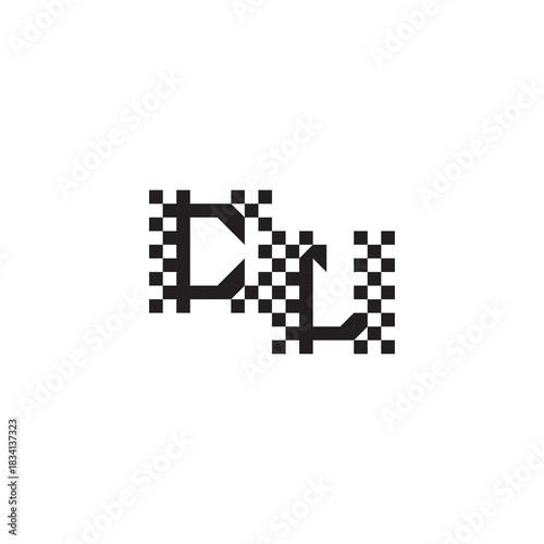 Alphabet Logo Monogram Design Modern Abstract Bold CL Initial Pixel Vector Alphabet