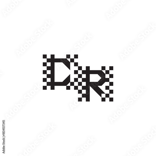 Alphabet Logo Monogram Design Modern Abstract Bold CR Initial Pixel Vector Alphabet