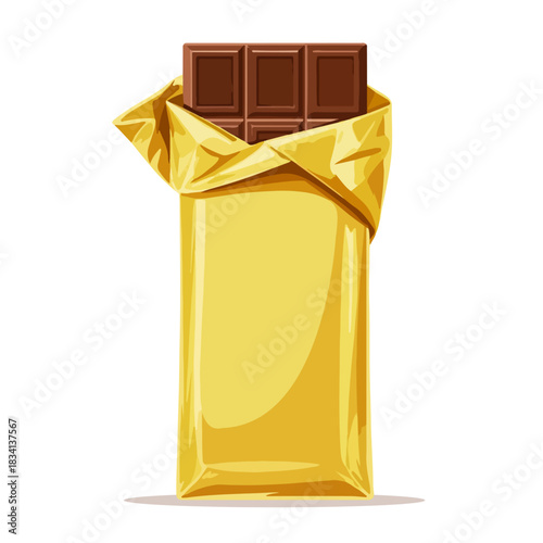 Chocolate Bar Vector Illustration on White Background Sweet Cocoa Snack Candy Dessert Design for Marketing and Packaging, chocolate, bar, sweet, candy, dessert, vector, illustration