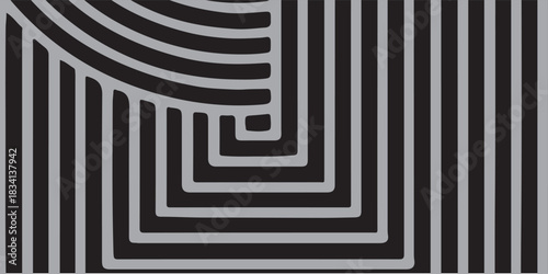 Abstract Geometric Spiral Maze Pattern in Monochrome for Modern Art and Design.vector eps10