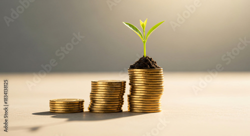 Professional financial growth concept with investment strategy, wealth management, capital investment, economic development, and successful business opportunity