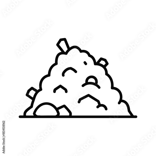 Pile of Trash Line Icon