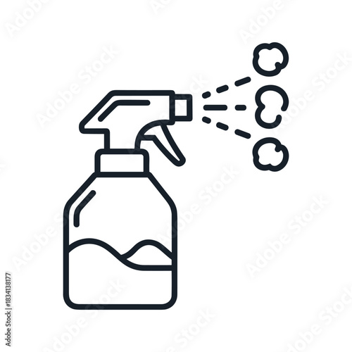 Spray Bottle Dispensing Liquid Icon