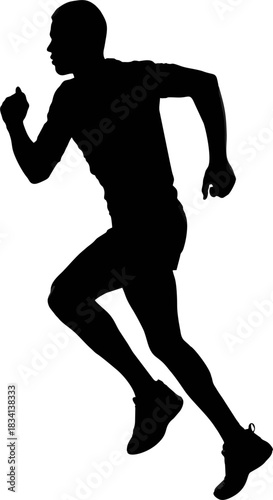 Dynamic Running Pose Silhouet...