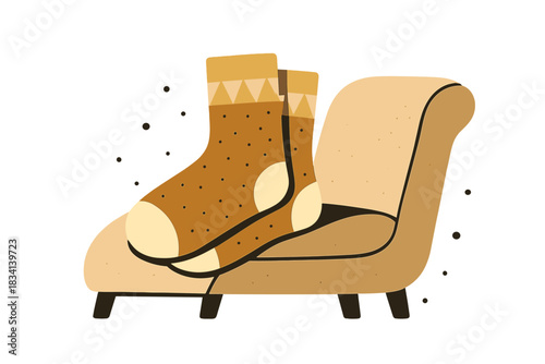 Warm Socks Still Life. Warm Socks Still Life. Flat minimalist vector illustration of Warm Socks Still Life.