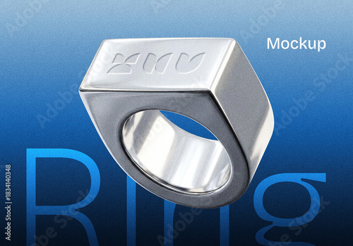 Debossed Chrome Ring Mockup