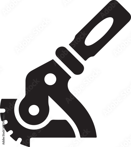 Heavy duty pipe wrench vector graphic representing construction, plumbing, and professional repair services equipment.